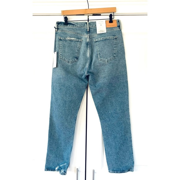 Citizens of Humanity Charlotte Jeans Straight Leg Crop Distressed Demin Size 31 - Picture 2 of 10